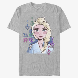 Queens Disney Frozen 2 - Elsa Face Unisex T-Shirt Heather Grey