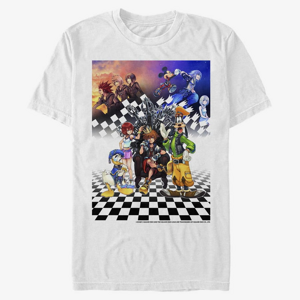 Queens Disney Kingdom Hearts - Group Checkers Unisex T-Shirt White