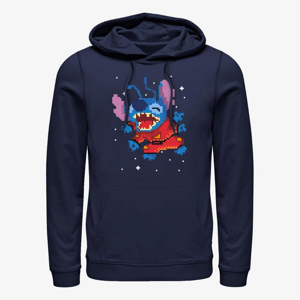 Queens Disney Lilo & Stitch - Stitch Pixel Unisex Hoodie Navy Blue