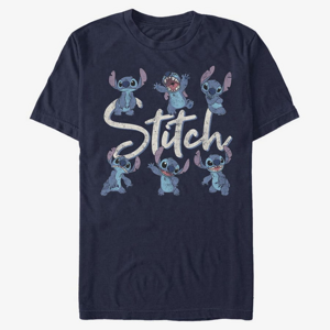Queens Disney Lilo & Stitch - STITCH POSES Unisex T-Shirt Navy Blue