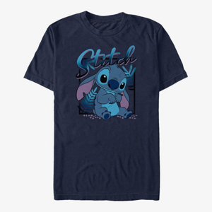 Queens Disney Lilo & Stitch - STITCH SQUARE Unisex T-Shirt Navy Blue