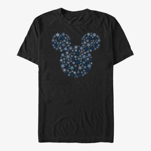 Queens Disney Mickey Classic - Mickey Ear Snowflakes Unisex T-Shirt Black