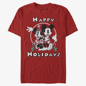 Queens Disney Mickey Classic - Mickey & Minnie Holiday Unisex T-Shirt Red