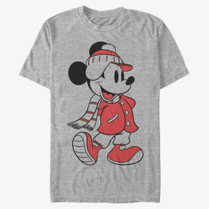 Queens Disney Mickey Classic - Mickey Winter Fill Unisex T-Shirt Heather Grey