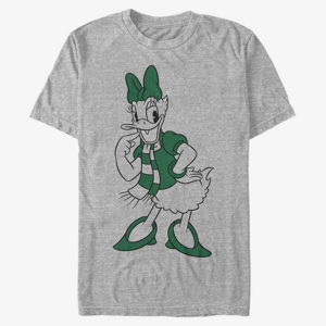 Queens Disney Mickey Classic - Pine Green Daisy Unisex T-Shirt Heather Grey