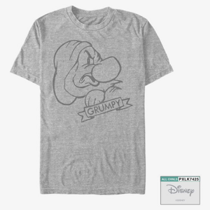 Queens Disney Snow White - Grumpy Unisex T-Shirt Heather Grey