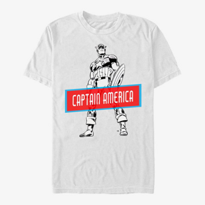 Queens Marvel Avengers Classic - Cap Sticker Men's T-Shirt White