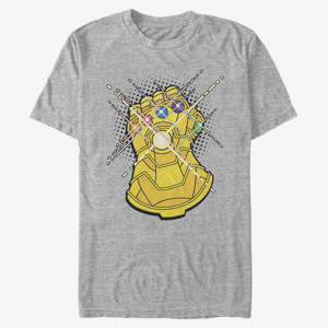 Queens Marvel Avengers Classic - Gold Gauntlet Men's T-Shirt Heather Grey