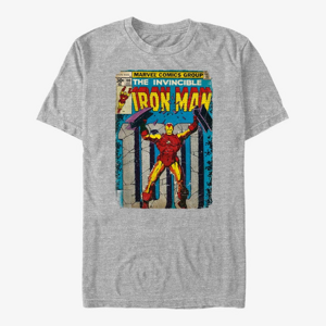 Queens Marvel Avengers Classic - IronMan ComicCover Comp Men's T-Shirt Heather Grey