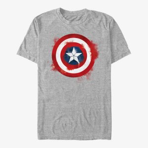 Queens Marvel Avengers: Endgame - Captain America Spray Logo Men's T-Shirt Heather Grey
