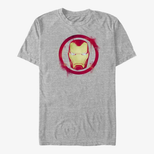 Queens Marvel Avengers Endgame - Iron Man Spray Logo Unisex T-Shirt Heather Grey