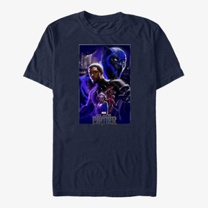 Queens Marvel Black Panther: Movie - Panther Light Unisex T-Shirt Navy Blue
