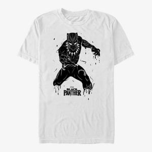 Queens Marvel Black Panther: Movie - Splattered Panther Unisex T-Shirt White