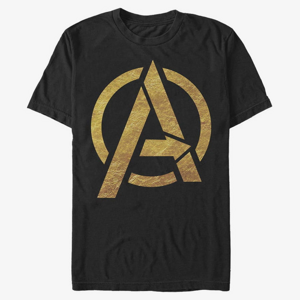 Queens Marvel Classic - Gold Foil Avengers Men's T-Shirt Black