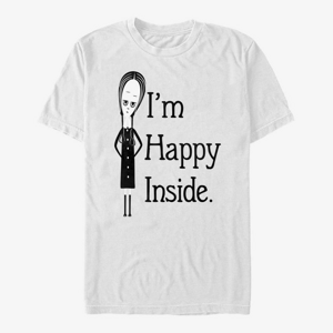 Queens MGM The Addams Family - Happy Inside Unisex T-Shirt White