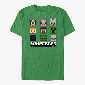 Queens Minecraft - Chibi Faces Unisex T-Shirt Retro Heather Green
