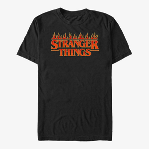 Queens Netflix Stranger Things - Fire Logo Men's T-Shirt Black
