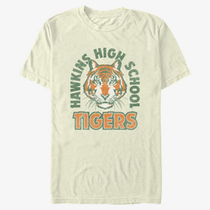Queens Netflix Stranger Things - Hawkins High School Tigers Arch Men's T-Shirt Natural