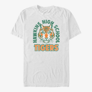 Queens Netflix Stranger Things - Hawkins High School Tigers Arch Men's T-Shirt White