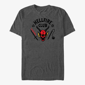 Queens Netflix Stranger Things - Hellfire Cut Men's T-Shirt Dark Heather Grey