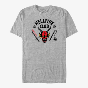 Queens Netflix Stranger Things - Hellfire Cut Men's T-Shirt Heather Grey