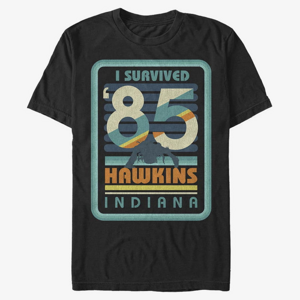 Queens Netflix Stranger Things - I Survived Hawkins Men's T-Shirt Black