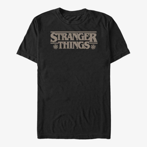 Queens Netflix Stranger Things - Knitted Logo Men's T-Shirt Black