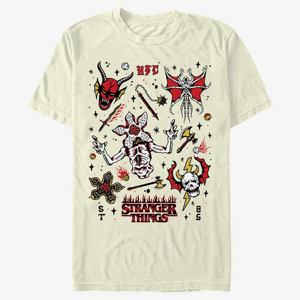 Queens Netflix Stranger Things - Stranger Flash Sheet Men's T-Shirt Natural