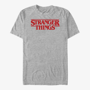 Queens Netflix Stranger Things - Stranger Red Logo Men's T-Shirt Heather Grey