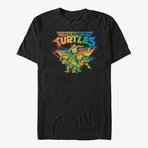 Queens Nickelodeon Teenage Mutant Ninja Turtles - Rainbow Turtle Group Unisex T-Shirt Black