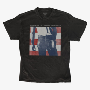 Queens Revival Tee - Distressed Born In The USA Album Cover Unisex T-Shirt Black