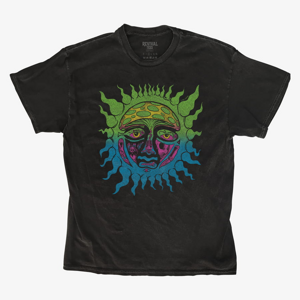 Queens Revival Tee - Psychedelic Sun Logo Unisex T-Shirt Black