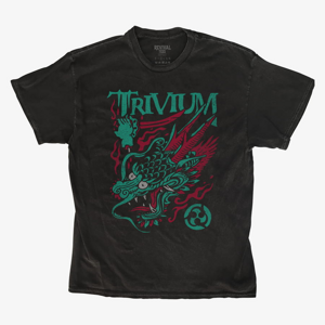 Queens Revival Tee - Trivium Logo Turquoise Dragon Unisex T-Shirt Black