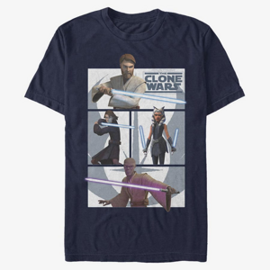 Queens Star Wars: Clone Wars - Clone Wars Jedi Unisex T-Shirt Navy Blue