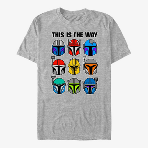 Queens Star Wars: The Mandalorian - Bountiful Helmets Unisex T-Shirt Heather Grey