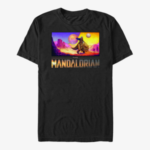 Queens Star Wars: The Mandalorian - Colorful Mandalorian Landscape Unisex T-Shirt Black