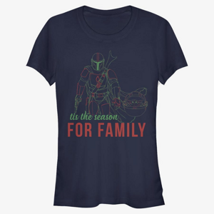 Queens Star Wars: The Mandalorian - Family Time Women's T-Shirt Navy Blue