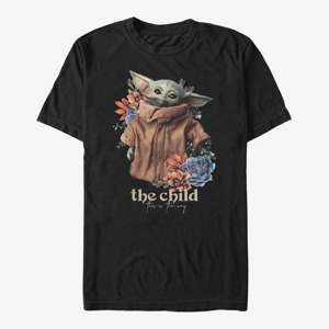 Queens Star Wars: The Mandalorian - FLORAL CHILD Unisex T-Shirt Black