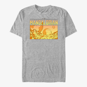 Queens Star Wars: The Mandalorian - Mandalorian Desert Space Unisex T-Shirt Heather Grey