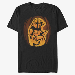 Queens Star Wars: The Mandalorian - Mando Child Pumpkin Unisex T-Shirt Black