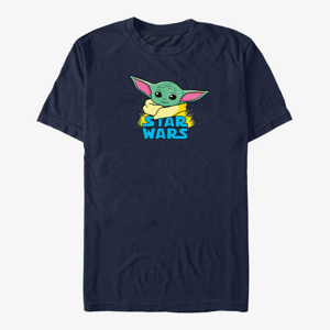Queens Star Wars: The Mandalorian - The Child Profile Logo Unisex T-Shirt Navy Blue