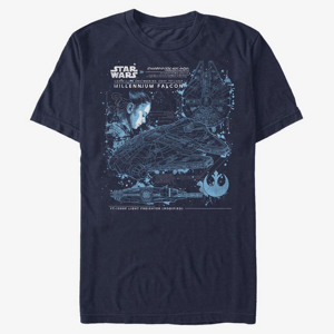 Queens Star Wars: The Mandalorian - The Falcon Men's T-Shirt Navy Blue