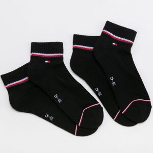 Ponožky Tommy Hilfiger M 2Pack Iconic Quarter Sock čierne