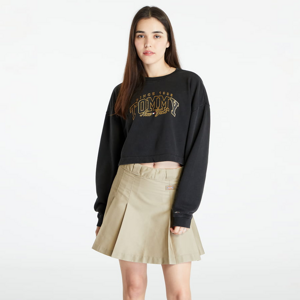 Dámska mikina TOMMY JEANS Crop Luxe Varsity Sweatshirt Black