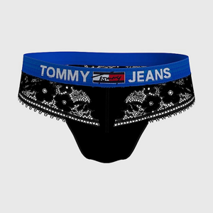 Nohavičky TOMMY JEANS Lace Tanga Briefs black / red