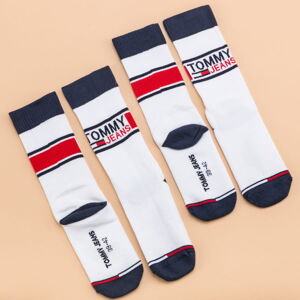 Ponožky TOMMY JEANS TMJ 2Pack Sock biele / navy / červené