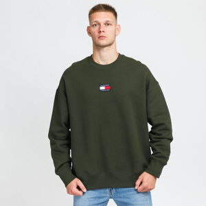 Mikina TOMMY JEANS Tommy Badge Crew olive