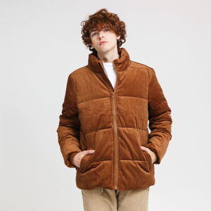 Pánska zimná bunda Urban Classics Boxy Corduroy Puffer Jacket hnědá