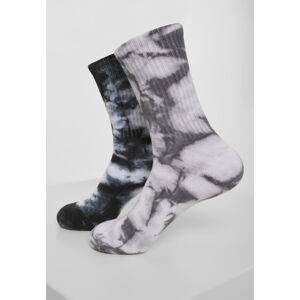 Urban Classics High Socks Tie Dye 2-Pack black/grey - 47–50