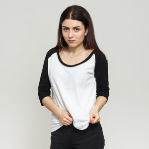 Dámske tričko Urban Classics Ladies 3/4 Contrast Raglan White/ Black